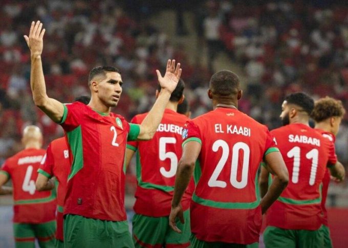 Tuyển Morocco mừng trận thắng 1-0 trước Congo ở vòng loại World Cup tối 14/10. Ảnh: AFP