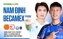 Highlighs Nam Định vs Becamex TPHCM: Địa chấn tại Thiên Trường (Vòng 7 LPBank V.League 1-2025/26)